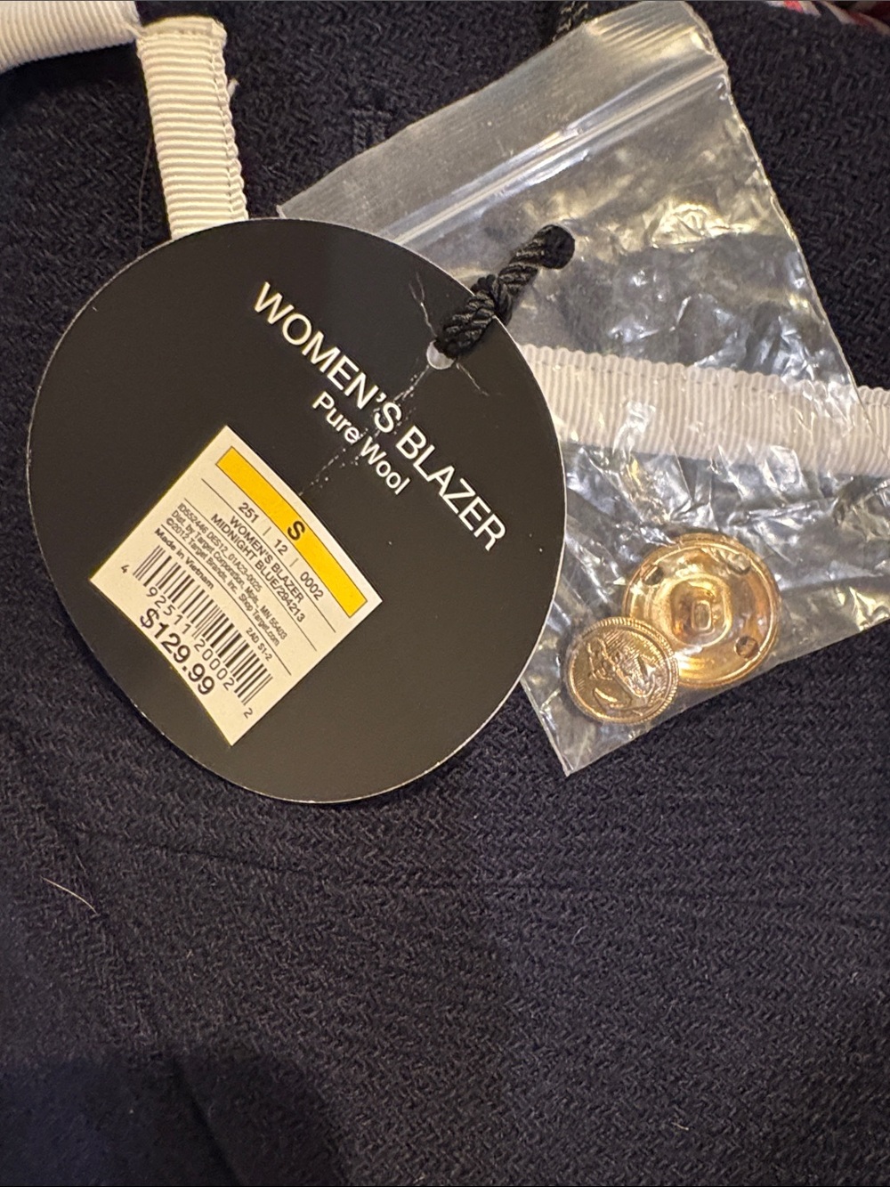NWT Thom Browne For Neiman Marcus & Target Navy Blazer with White Trim - Picture 7 of 7